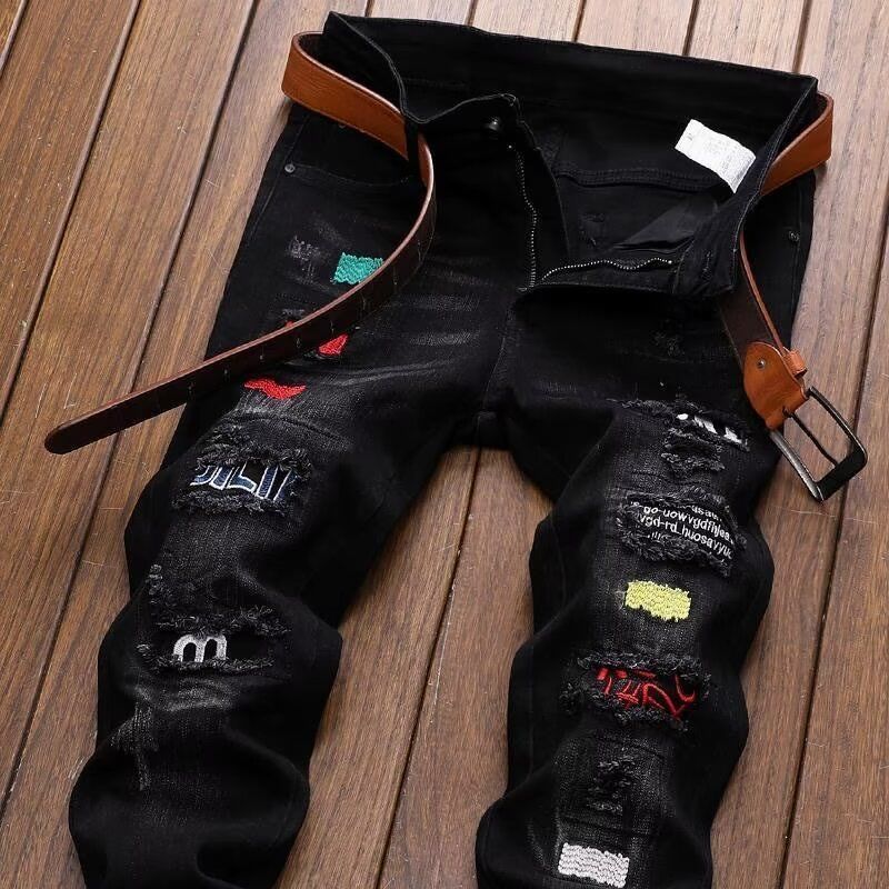 Streetwear Brand Designs - Koreaanse mode streetwear merk gescheurde jeans