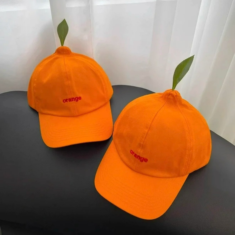 Streetwear Brand Hats - Cartoon Oranje Unisex Cap Casual Effen