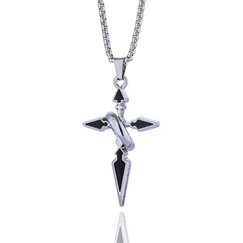 Streetwear Brand Rings - Trendy merk kruis hanger ketting met
