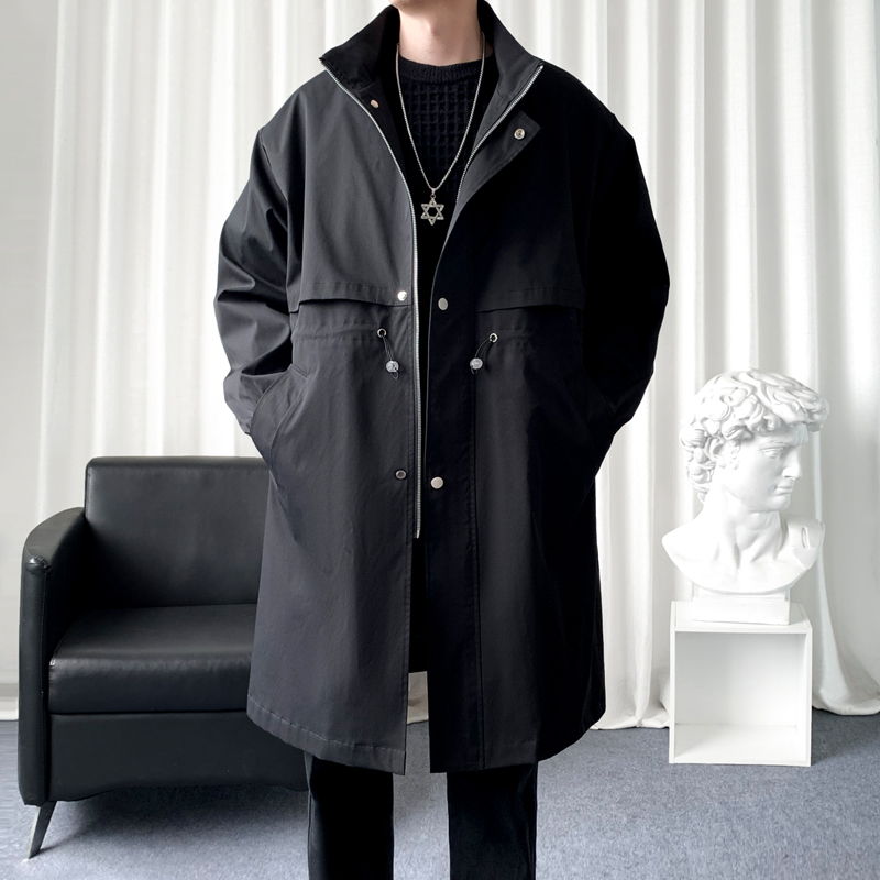 Streetwear Brand New - Trenchcoat Gloednieuwe Geul Koreaanse Herenmode Overjas