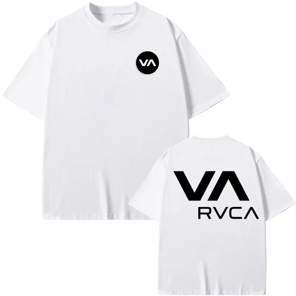 Streetwear Brand Designs - RVCA T-shirt Zwart T-shirt Zomer Katoenen